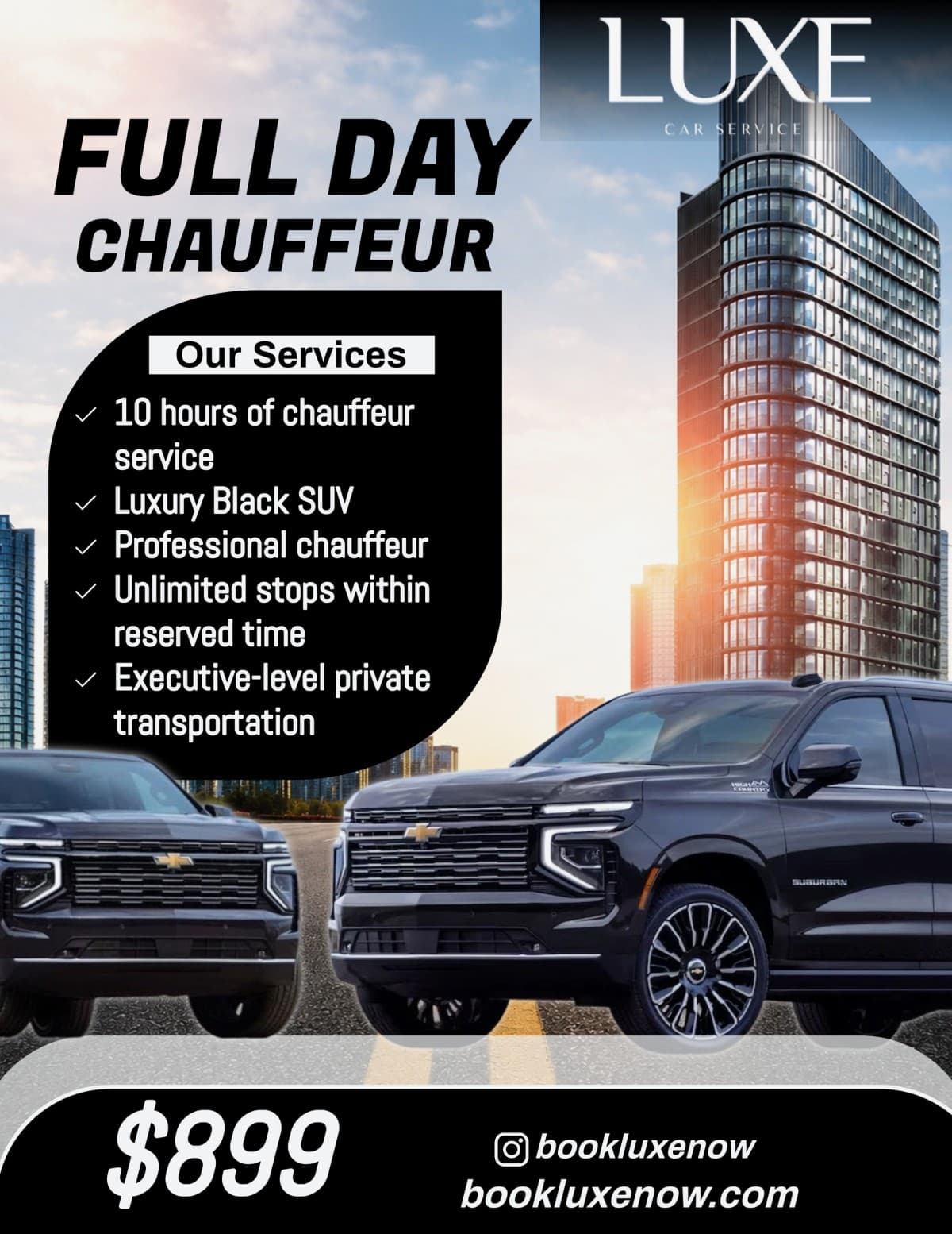 Luxe Car Service Launches $899 Flat-Rate Full-Day Chauffeur Package in Massachusetts