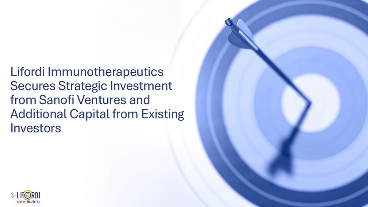 Lifordi Immunotherapeutics Secures $112 Million in Funding Led by Sanofi Ventures for Autoimmune ADC Development